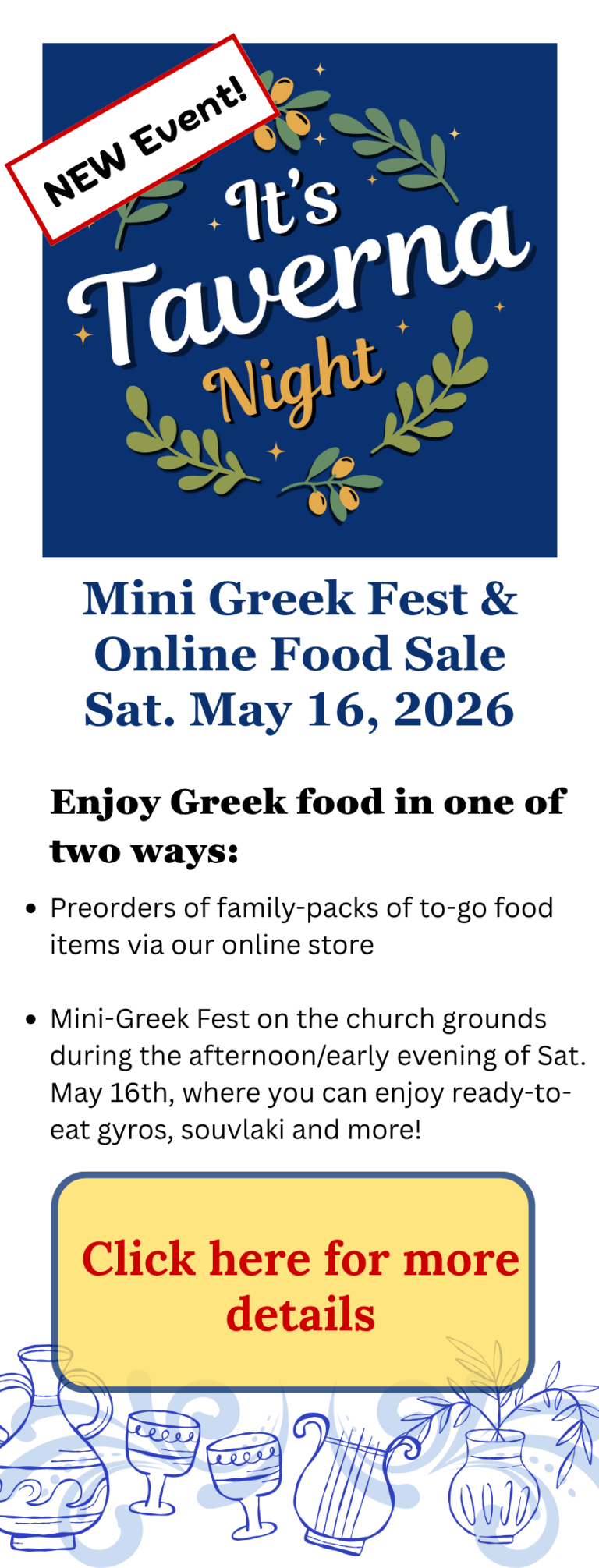 It's Taverna Night Mini Greek Fest